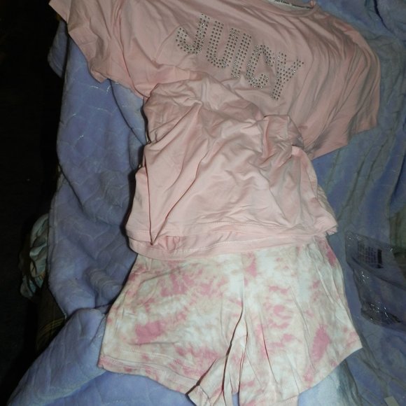 NWT JUICY COUTURE Bling Rhinestone Pink Set, loungewear, pj set 1XL - Picture 7 of 9